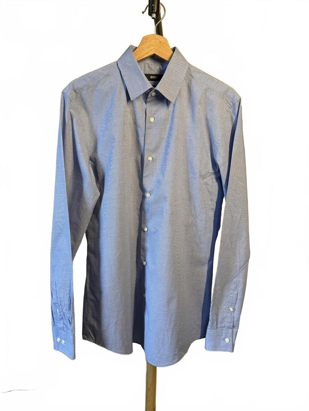 BOSS Slim Fit Blue Dress Shirt Size 15 1/2 39